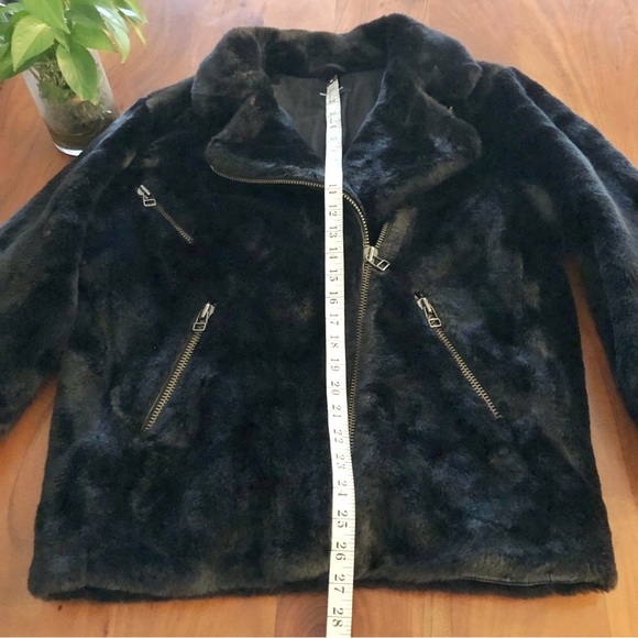 NWOT The Kooples Luxury Black Faux Fur Moto Bike Jacket Outerwear. Large. - Picture 10 of 16